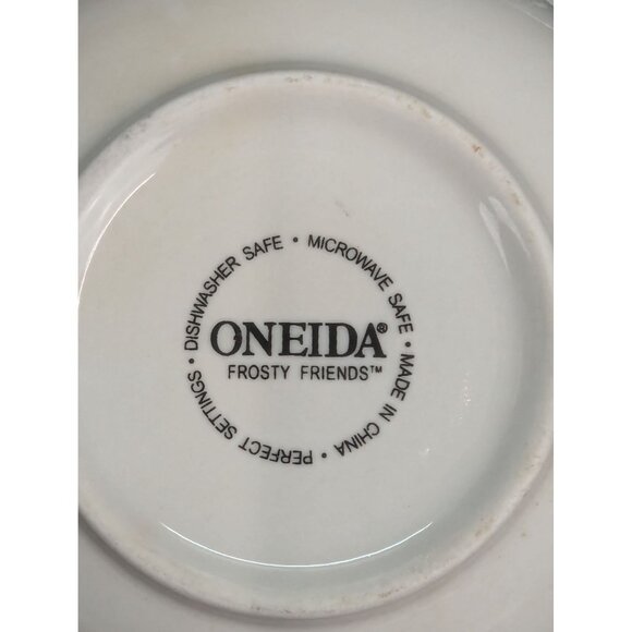 Oneida Frosty Friends Winter Scene 6 1/4 Inch Cereal/Soup Bowl Set of 4 - Picture 10 of 10